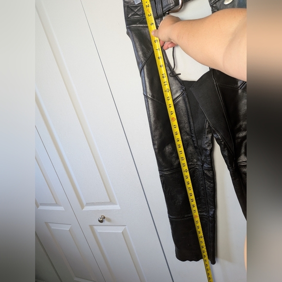 HARLEY DAVIDSON Black Leather Vintage Made In USA Chaps Size XS Women - Picture 14 of 15